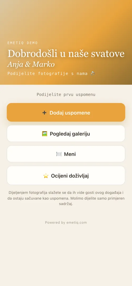 Mobilna galerija svadbe — gosti dijele fotografije